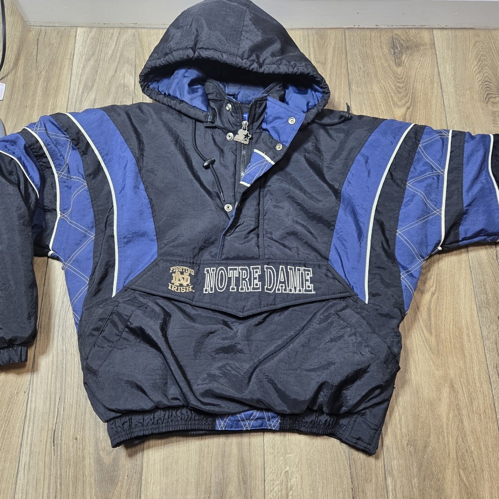 Vintage Starter Notre Dame Jacket Pullover‎ Size Large 90s Fighting Irish